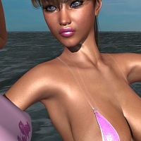 Sami Sunshine Shows Her Friend Effie Jo Pflughalter How To Handle The Omnipresent Papparazzi In A Tiny, Tiny Bikini - Carnipelago Style!